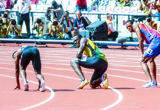 Usain Bolt sprinting